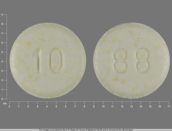 Pill 88 10 Yellow Round is Olanzapine (Orally Disintegrating)