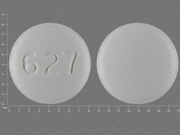 Pill 627 White Round is Benazepril Hydrochloride