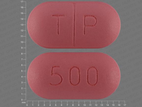 Pill T P 500 Pink Capsule/Oblong is Tinidazole