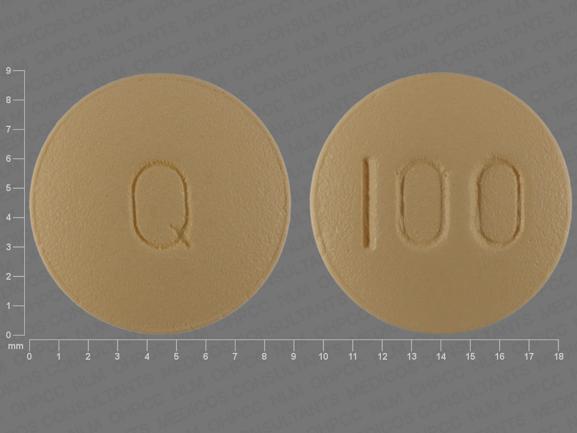 100 Q Pill Images Yellow Round