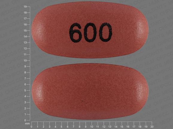 Pill 600 Red Elliptical/Oval is Oxtellar XR