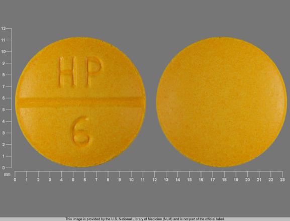 Pill HP 6 Yellow Round is Sulindac