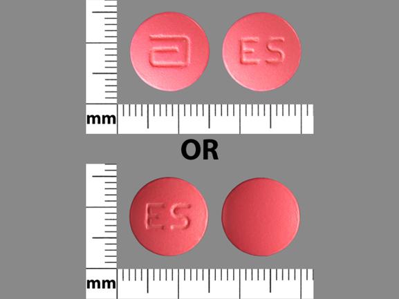 Pill a ES Pink Round is Erythrocin Stearate Filmtab