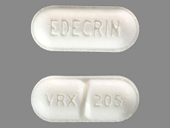 Pill EDECRIN VRX 205 White Elliptical/Oval is Edecrin