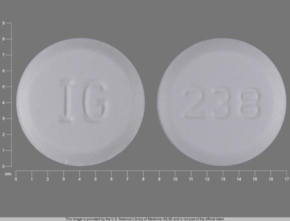 Pill IG 238 White Round is Amlodipine Besylate.