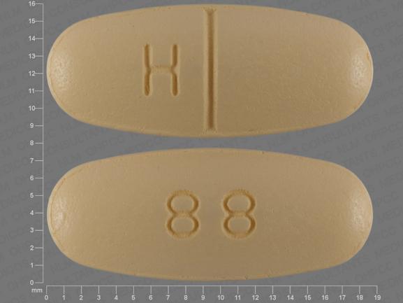 Pill H 88 Yellow Capsule/Oblong is Levetiracetam