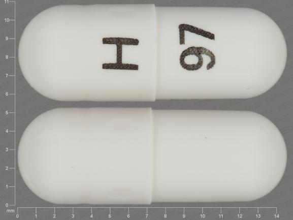 Pill H 97 White Capsule/Oblong is Lithium Carbonate