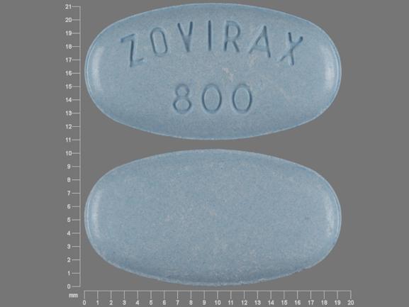 Pill ZOVIRAX 800 Purple Elliptical/Oval is Zovirax