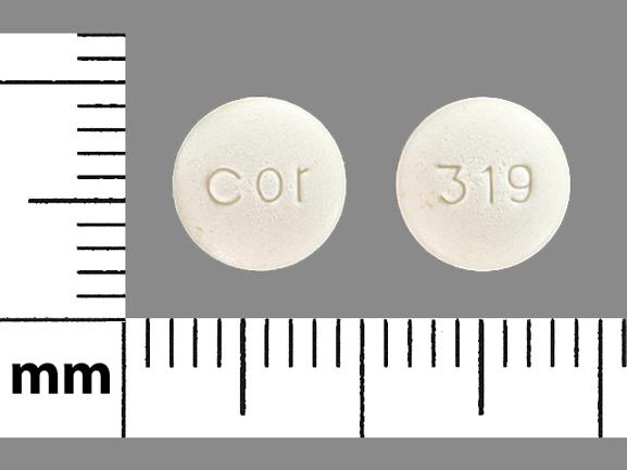 Pill cor 319 White Round is Acarbose
