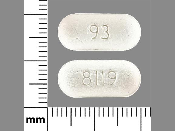 Pill 93 8119 White Capsule/Oblong is Famciclovir