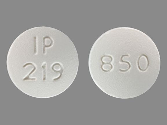 Pill IP 219 850 White Round is Metformin Hydrochloride