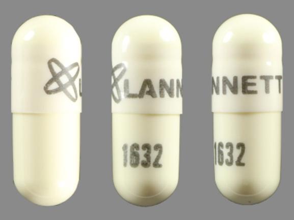 Pill LANNETT 1632 White Capsule/Oblong is Hydrochlorothiazide and Triamterene