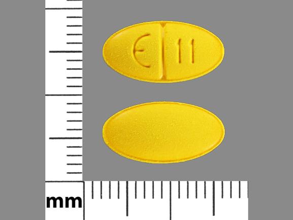 Pill E 11 Yellow Oval is Sulindac