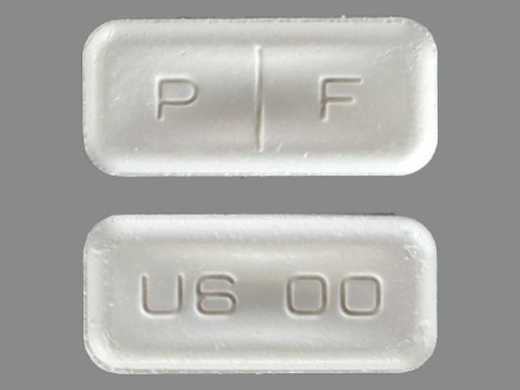 Pill P F U6 00 White Rectangle is Theophylline (Anhydrous) Extended-Release