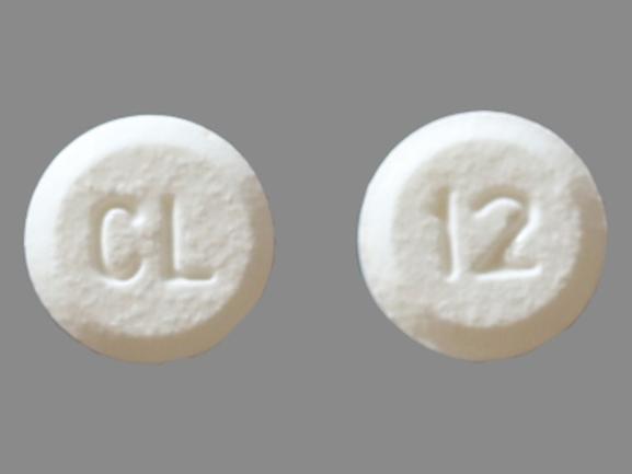 Pill CL 12 White Round is Hyoscyamine Sulfate (Orally Disintegrating)