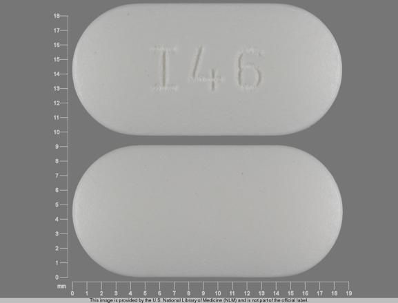 Pill I46 White Capsule/Oblong is Metformin Hydrochloride