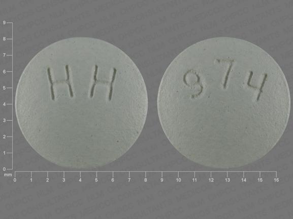 Hh 974 Pill Images Green Round