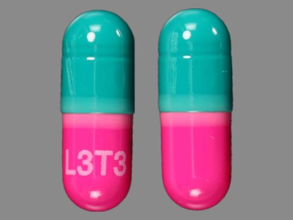 L3T3 Pill Pink Green Capsule/Oblong - Pill Identifier