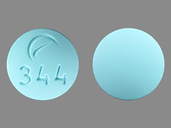 Pill Logo 344 Blue Round is Desipramine Hydrochloride