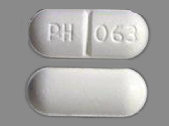 Pill PH 063 White Capsule/Oblong is Guaifenesin