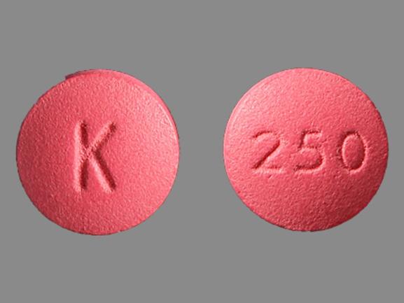 Pill K 250 Red Round is Tranylcypromine Sulfate