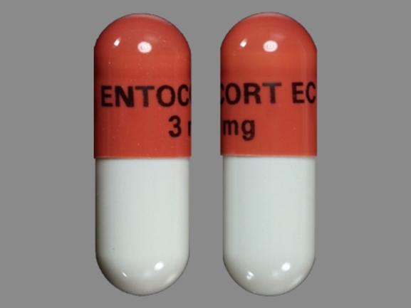 Pill ENTOCORT EC 3mg Pink Capsule/Oblong is Budesonide (Enteric Coated)