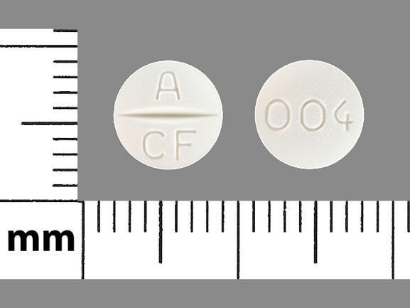 Pill A CF 004 White Round is Candesartan Cilexetil