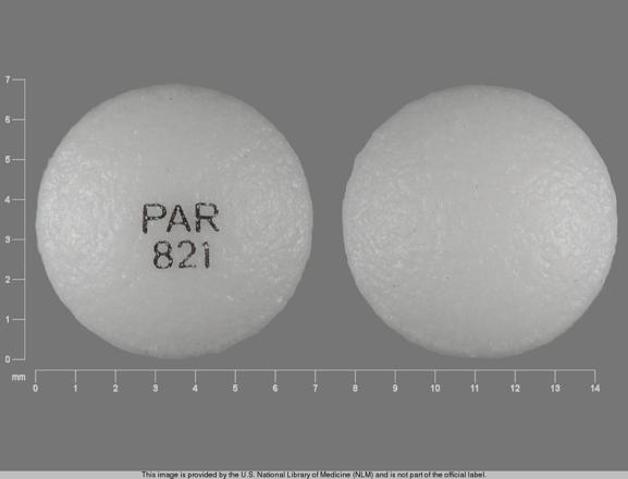 Pill PAR 821 White Round is Tramadol Hydrochloride Extended Release