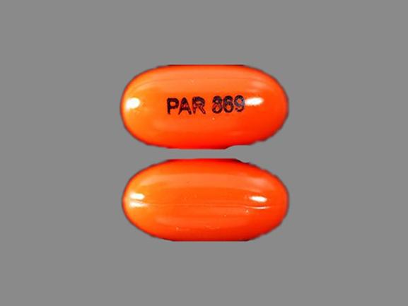 Pill par 869 Orange Capsule/Oblong is Dronabinol