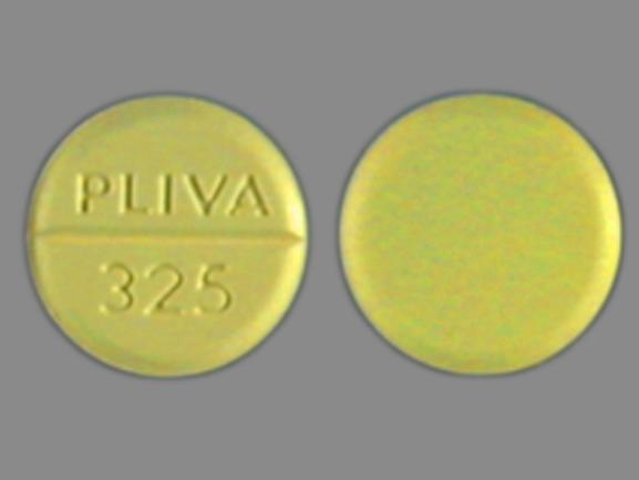 Pill PLIVA 325 Yellow Round is Bethanechol Chloride