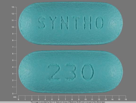 Pill SYNTHO 230 Blue Capsule/Oblong is Esterified Estrogens and Methyltestosterone