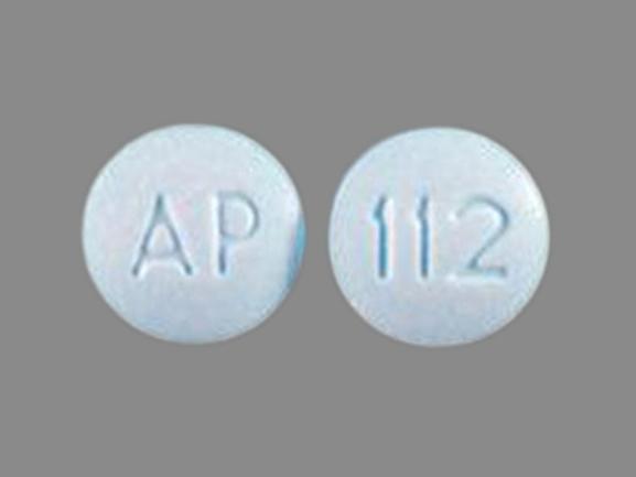 Pill AP 112 Blue Round is Hyoscyamine Sulfate