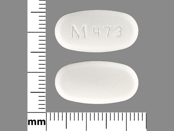 Pill M 473 White Oval is Divalproex Sodium Extended-Release