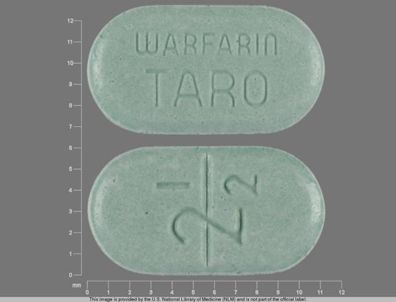 Pill 2 1/2 WARFARIN TARO Green Capsule/Oblong is Warfarin Sodium