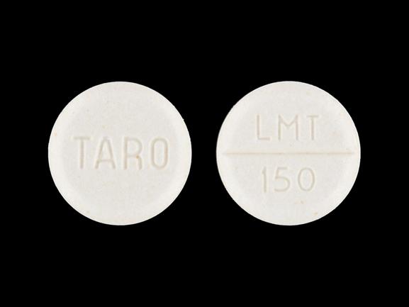 Pill TARO LMT 150 White Round is Lamotrigine