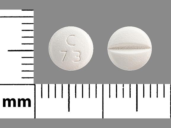 Pill C 73 White Round is Metoprolol Tartrate