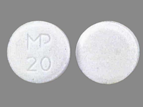 Pill MP 20 White Round is Ergoloid Mesylates.