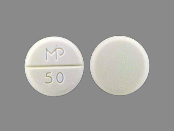 Pill MP 50 White Round is Tolmetin Sodium