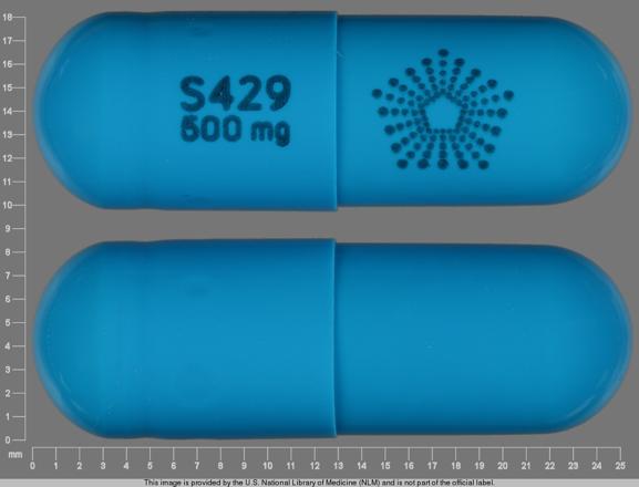 Pill S429 500 mg Logo Blue Capsule/Oblong is Pentasa