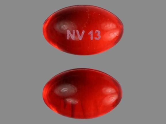 Pill NV 13 Red Oval is Docusate Sodium