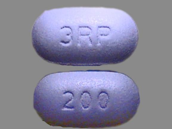 Pill 200 3RP Blue Capsule-shape is Ribavirin