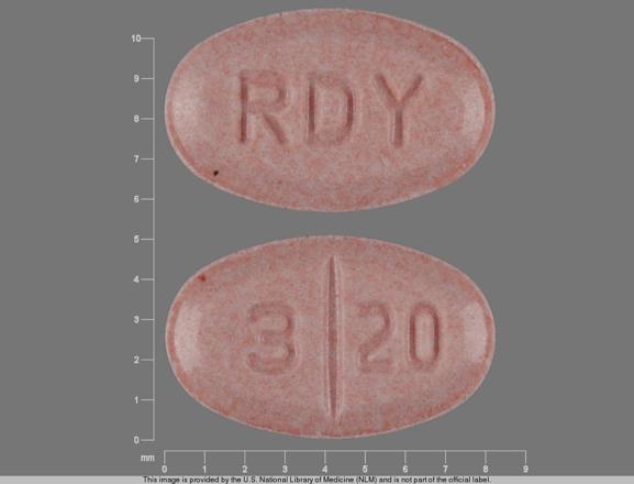 Pill RDY 3 20 Orange Elliptical/Oval is Glimepiride.