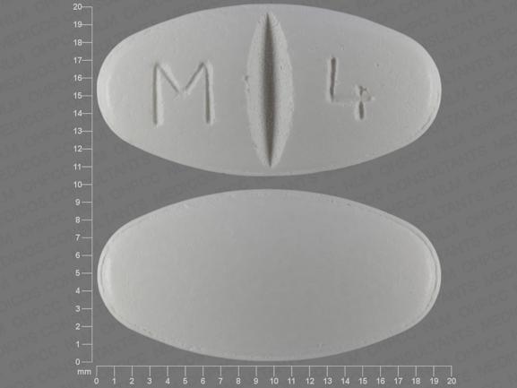 Pill M 4 White Oval is Metoprolol Succinate Extended-Release