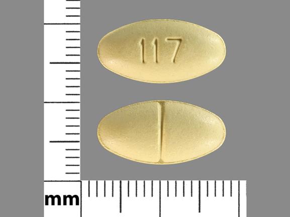 Pill 117 Yellow Oval is Verapamil Hydrochloride Extended-Release