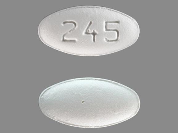 Pill 245 White Elliptical/Oval is Carvedilol