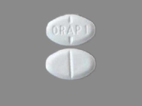 Pill ORAP 1 White Oval is Orap