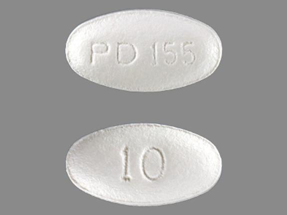 Pill PD 155 10 White Oval is Atorvastatin Calcium