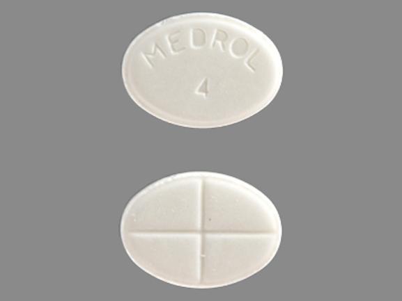 Pill MEDROL 4 White Elliptical/Oval is Methylprednisolone