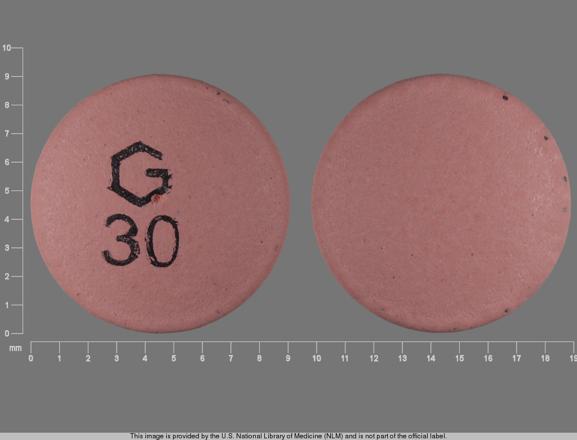 Nifedipine extended release 30 mg G 30