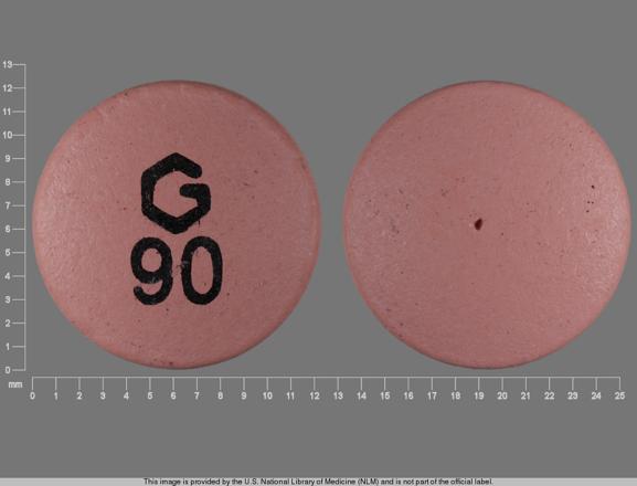 Nifedipine extended release 90 mg G 90